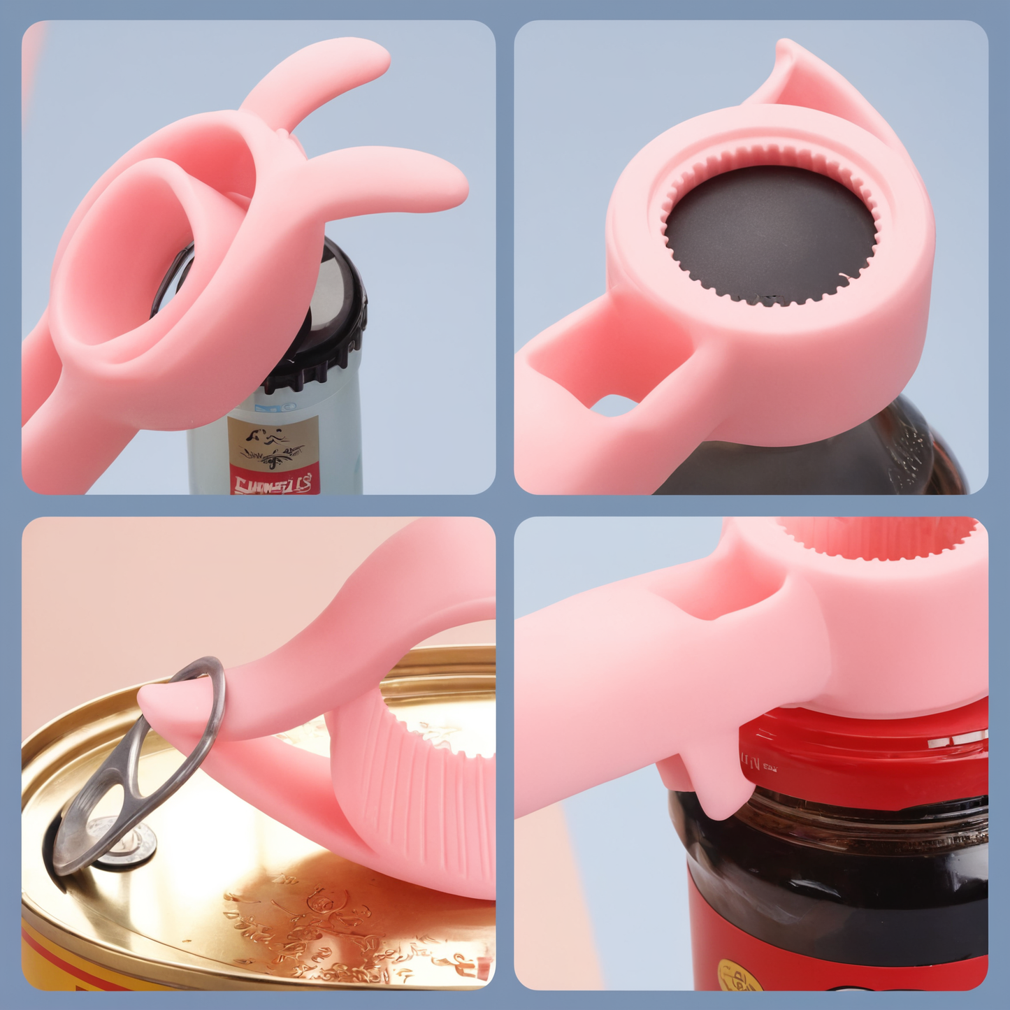 Abridor 4 en 1: multiusos Fácil para Bebidas y Tarros